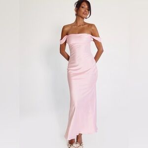 Princess Polly Azura Off The Shoulder Maxi Dress Pink